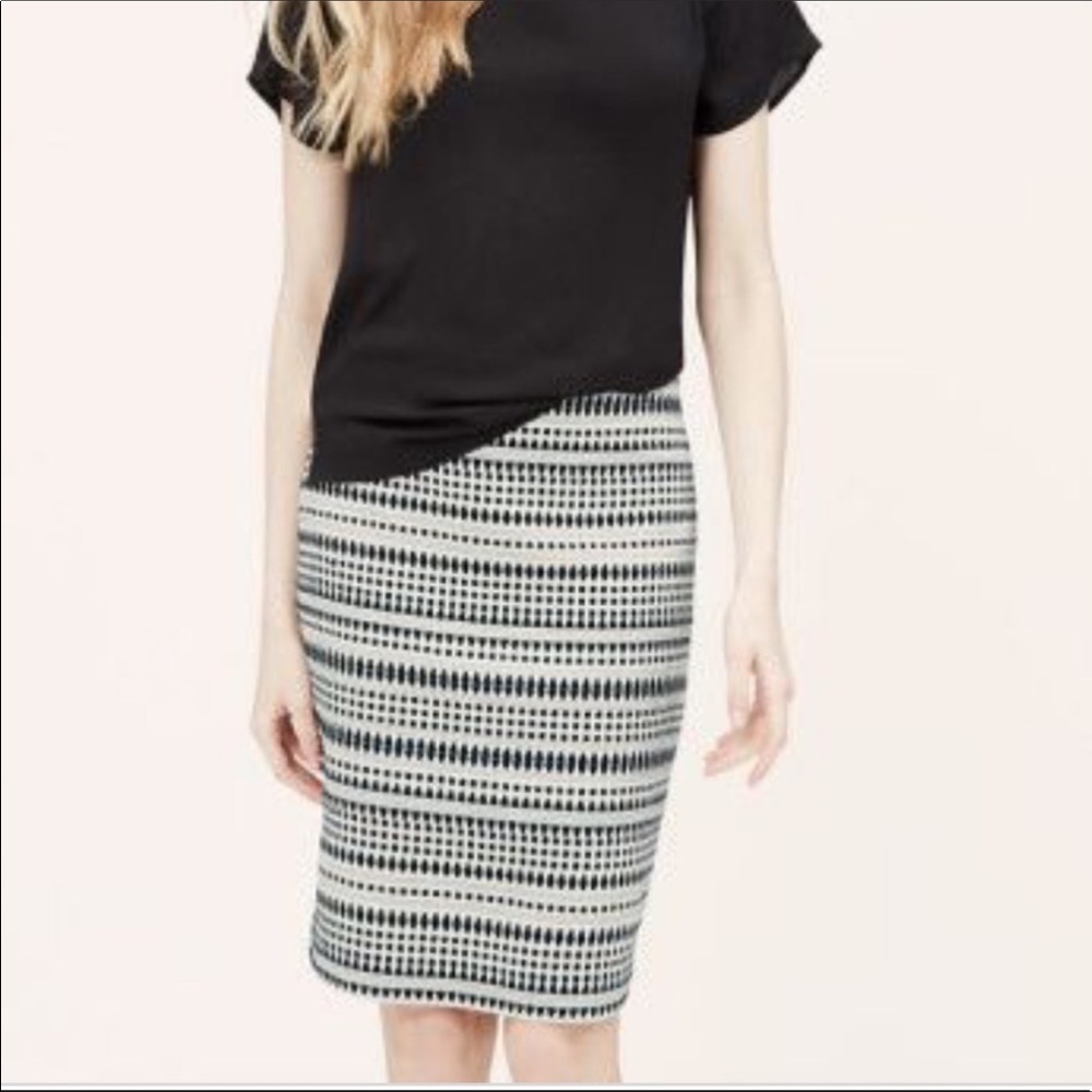 ANN TAYLOR LOFT jacquard pencil skirt 6